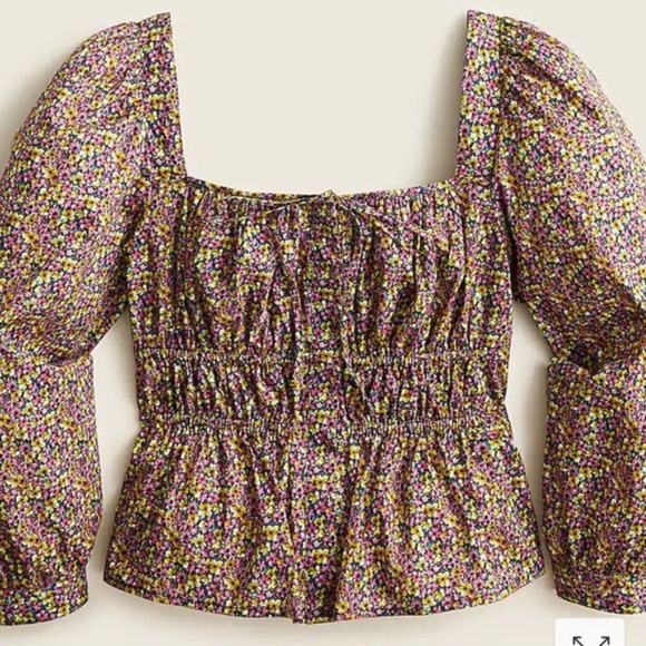 J Crew Cinched-waist organic cotton top in Liberty® Busy Izzy print - Picture 3 of 3